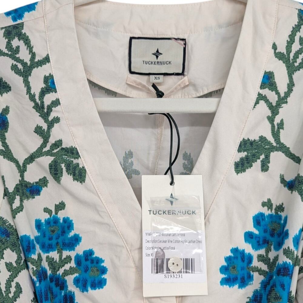 Tuckernuck Victoria Lattice Floral Lachlan Midi Dress XS NWT - Picture 3 of 5